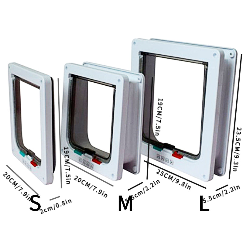 4 Way Locking Dog And Cat Flap Door - Secure Access For Pets
