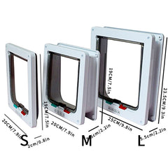 4 Way Locking Dog And Cat Flap Door - Secure Access For Pets