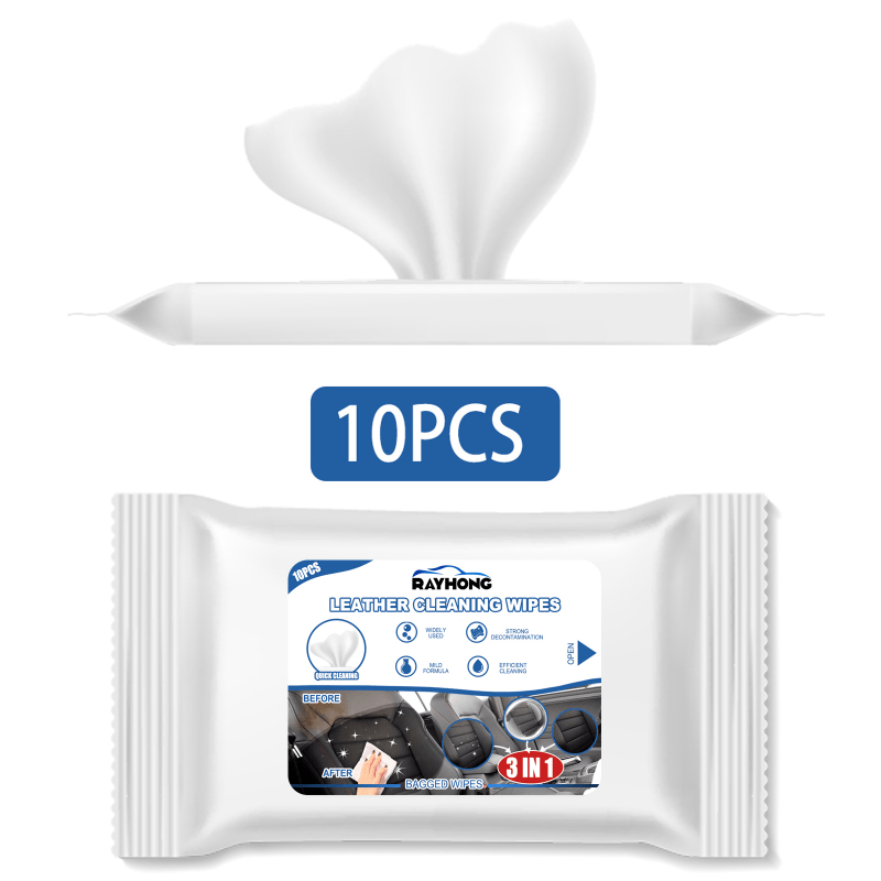 Car Leather Cleaning Wipes Seat Interior Washing Remove Stains Wet Towel