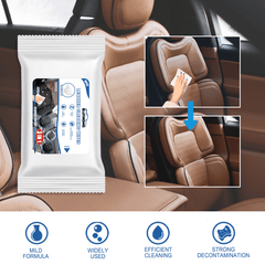Car Leather Cleaning Wipes Seat Interior Washing Remove Stains Wet Towel