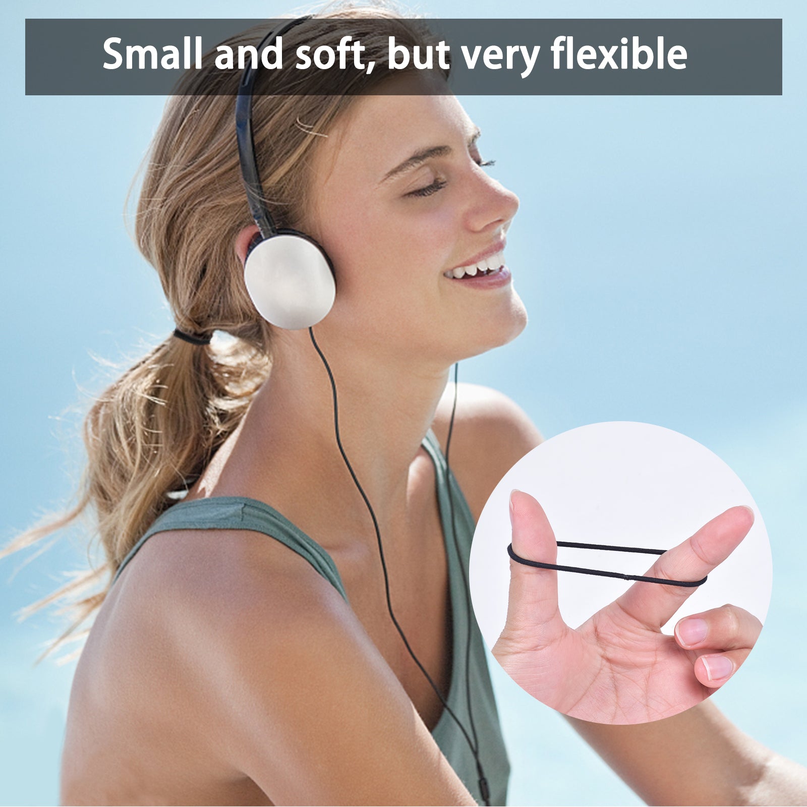 100pcs Elastic Hair Tie Thin Rubber Bands Ponytail Holders Hair Accessories