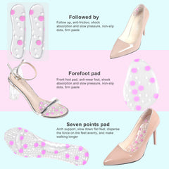 High Heel Pads Heel Cushion Anti Slip Gel Insoles Silicone Shoe Pad Women