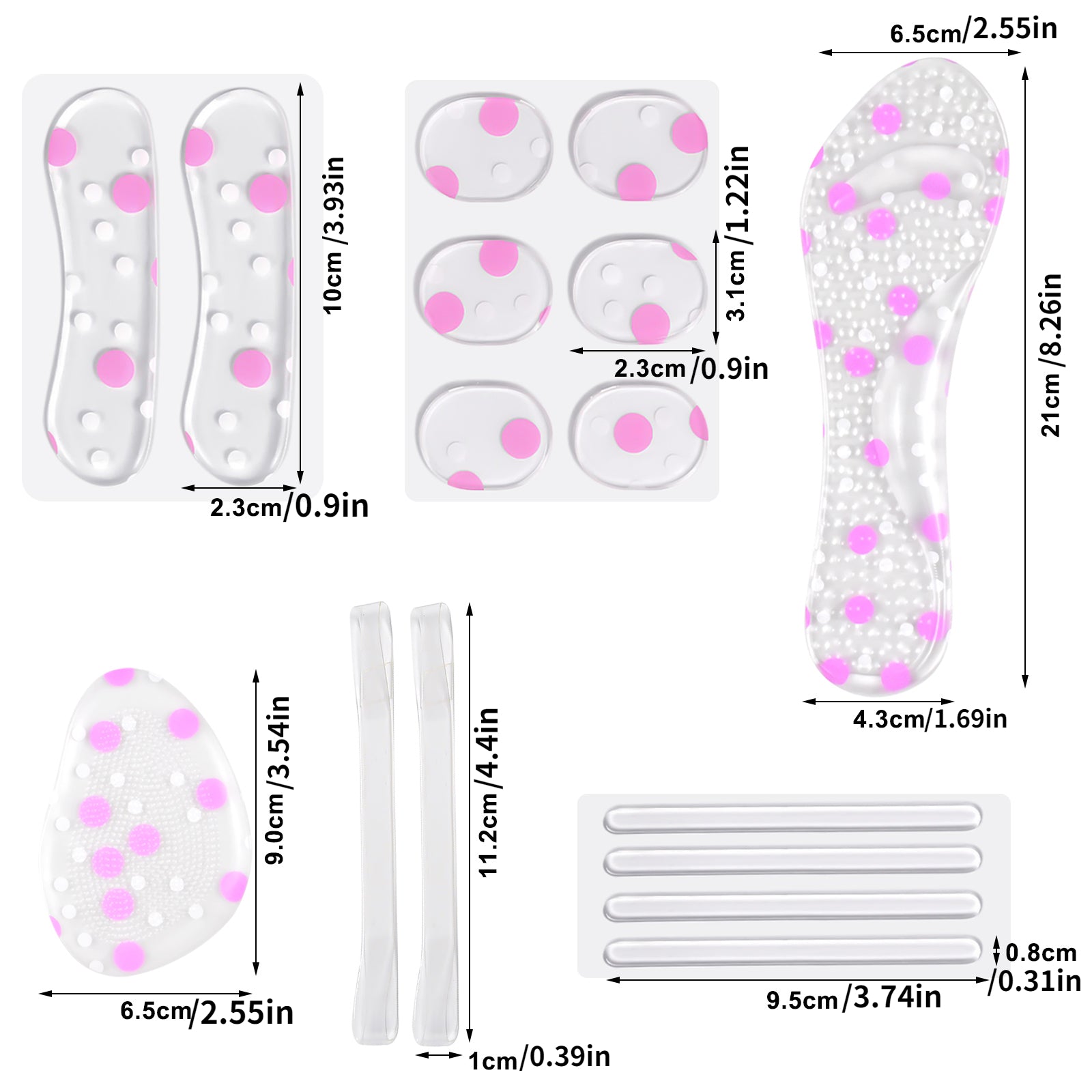 High Heel Pads Heel Cushion Anti Slip Gel Insoles Silicone Shoe Pad Women