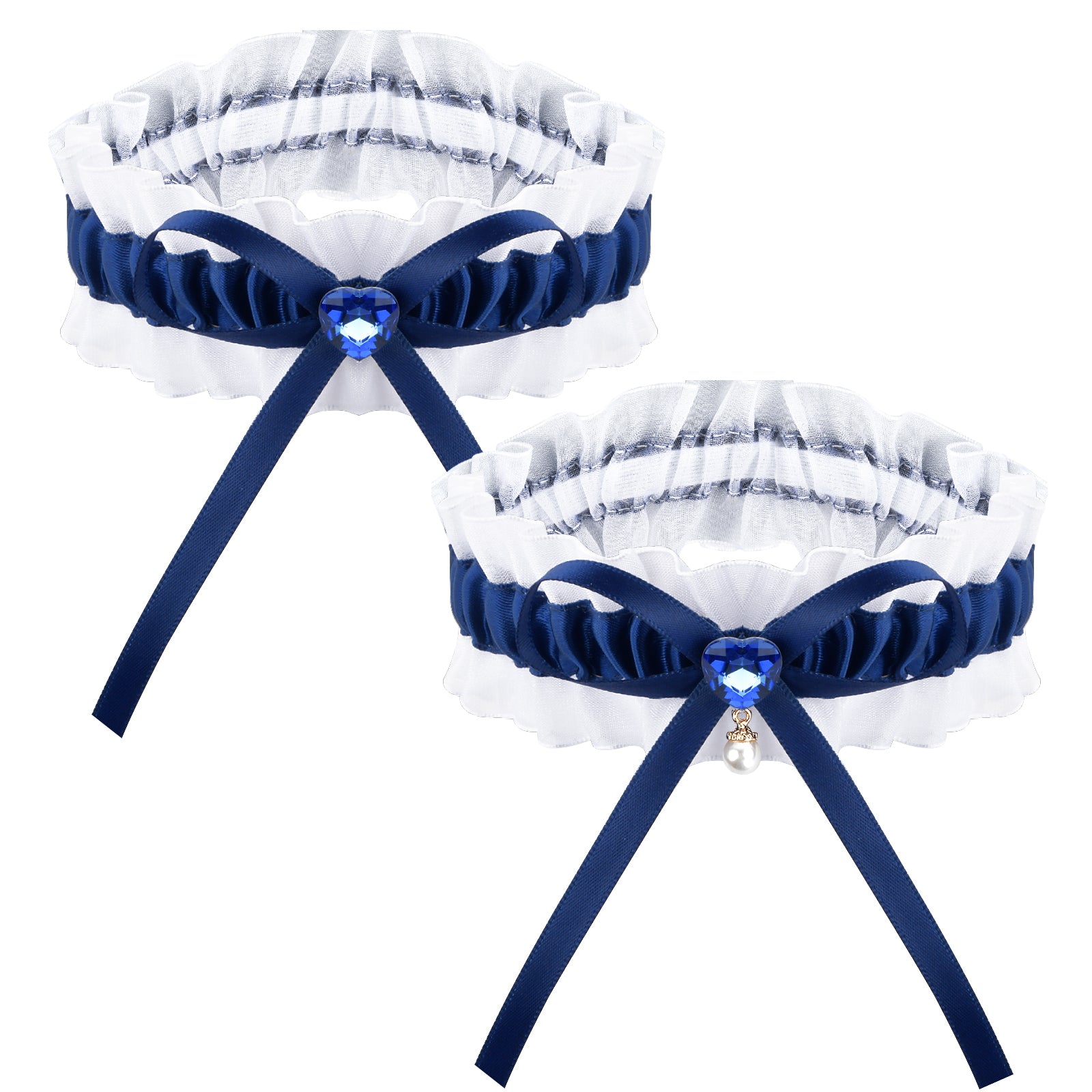 Royal Style Lace Garter with Bow & Heart Decor, Wedding Accessories