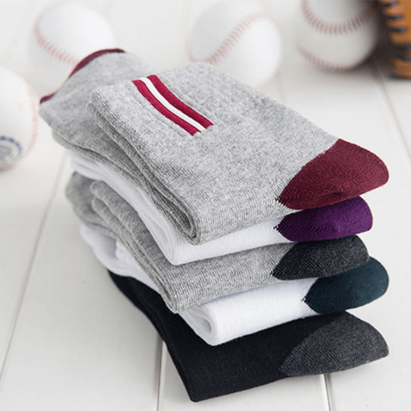 Men's Half Crew Socks Breathable Comfortable Stockings For Daily Wear & Sports
