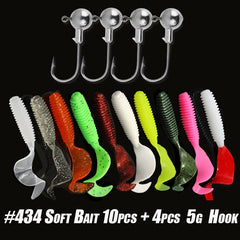 30 Soft Fishing Lures Worm Baits Freshwater Saltwater Lifelike Increased Bites