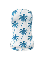 Coconut Tree Print Round Neck Plus Tank Top