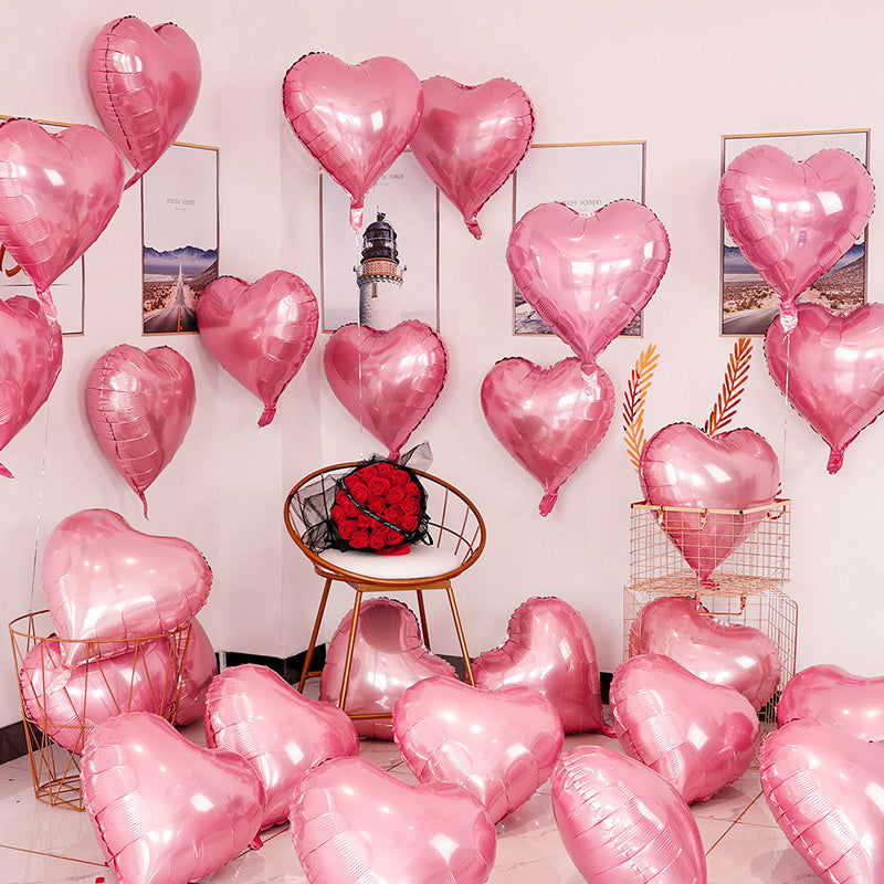 10pcs 18 Inch Silver Pink Aluminum Film Love Balloons for Gift/Party