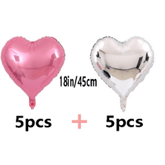 10pcs 18 Inch Silver Pink Aluminum Film Love Balloons for Gift/Party