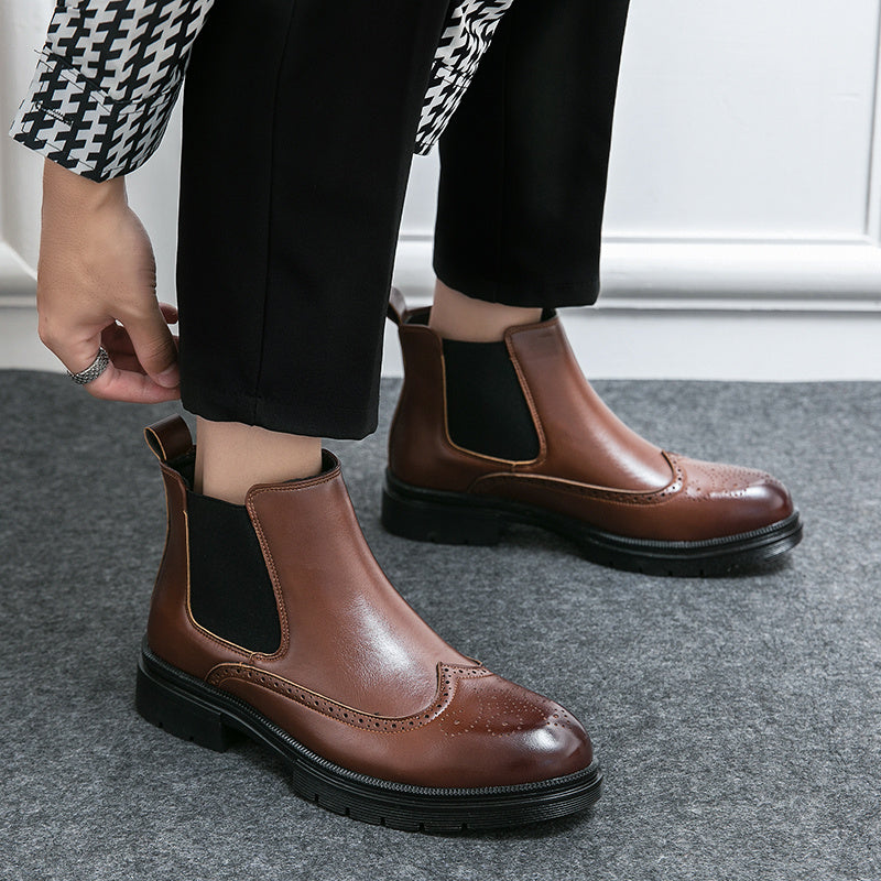 Men's Round Toe Chelsea Dress Boots