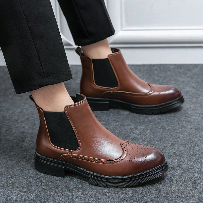 Men's Round Toe Chelsea Dress Boots