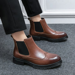 Men's Round Toe Chelsea Dress Boots