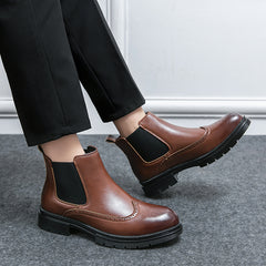 Men's Round Toe Chelsea Dress Boots