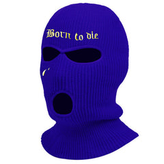 Unisex Thermal Winter Knitted Mask Born To Die Embroidery Full Face Cover