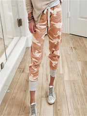 Camo Print Jogger Pants Drawstring Casual Pants
