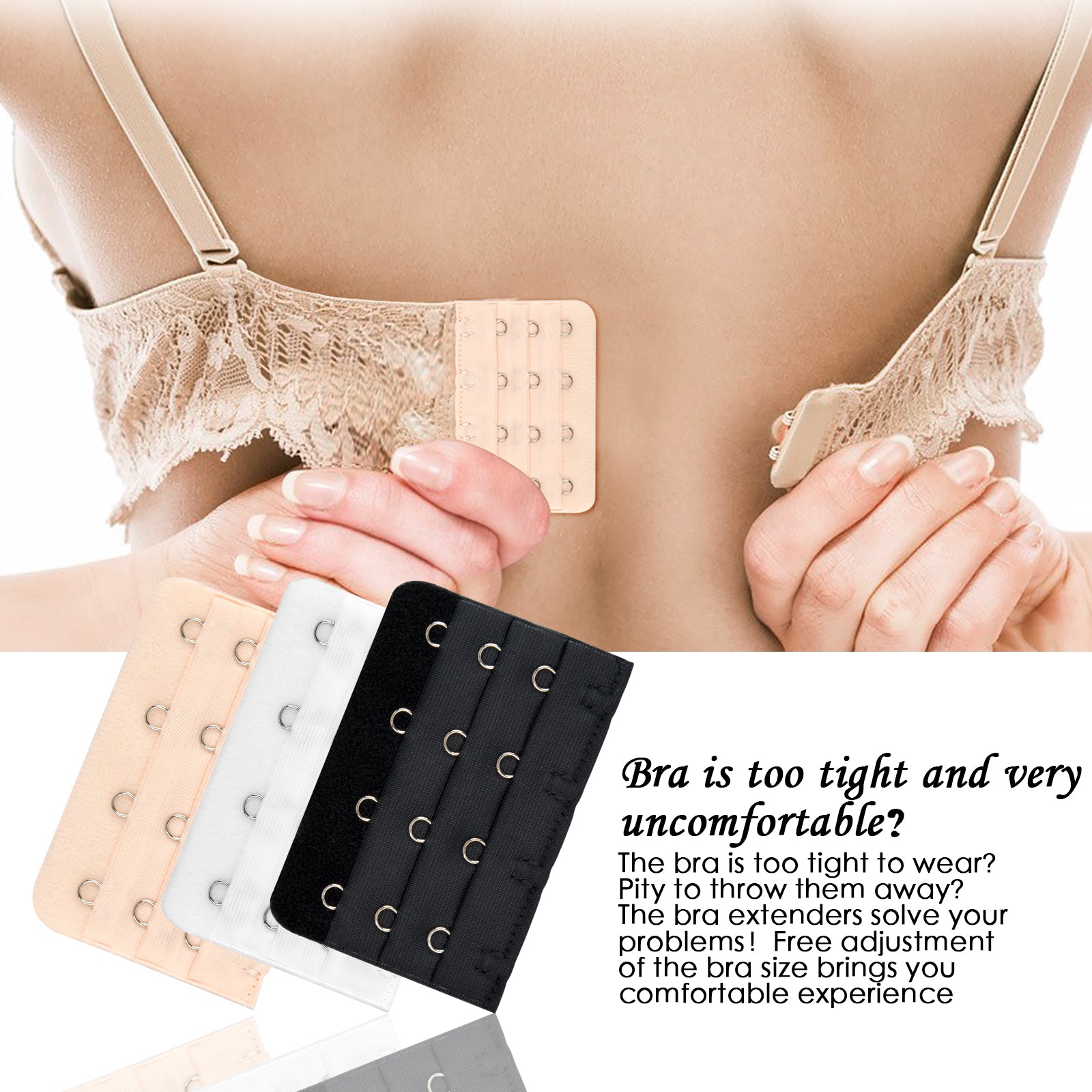 10pcs Bra Strap Extenders Elastic Buckle Women's Lingerie Accessories