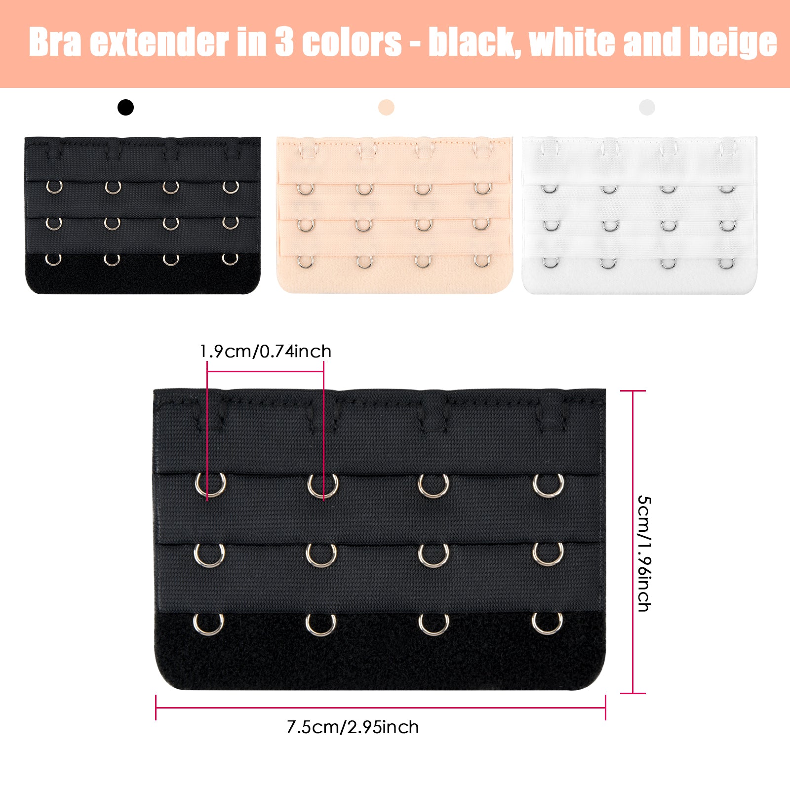 10pcs Bra Strap Extenders Elastic Buckle Women's Lingerie Accessories