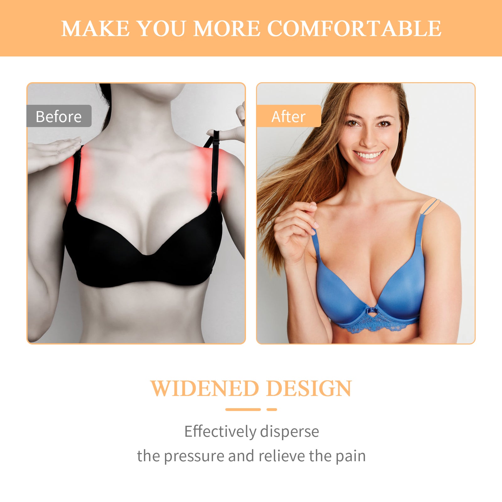 Silicone Bra Strap Cushions Non slip Relief Pain Shoulder Pads