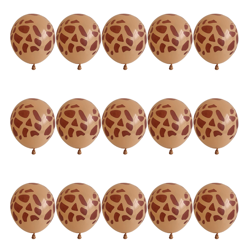 15pcs 12" Skin Tone Giraffe Spotted Animal Latex Balloon Forest Theme Decoration