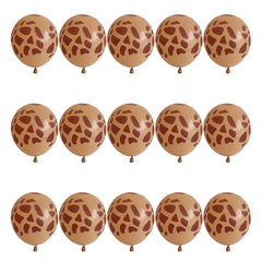 15pcs 12" Skin Tone Giraffe Spotted Animal Latex Balloon Forest Theme Decoration