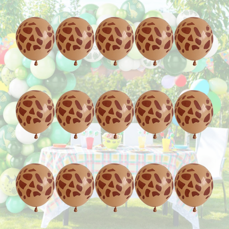 15pcs 12" Skin Tone Giraffe Spotted Animal Latex Balloon Forest Theme Decoration