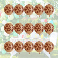 15pcs 12" Skin Tone Giraffe Spotted Animal Latex Balloon Forest Theme Decoration