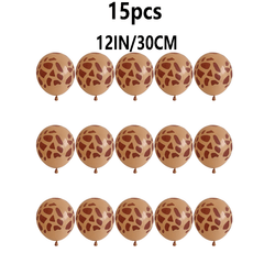 15pcs 12" Skin Tone Giraffe Spotted Animal Latex Balloon Forest Theme Decoration