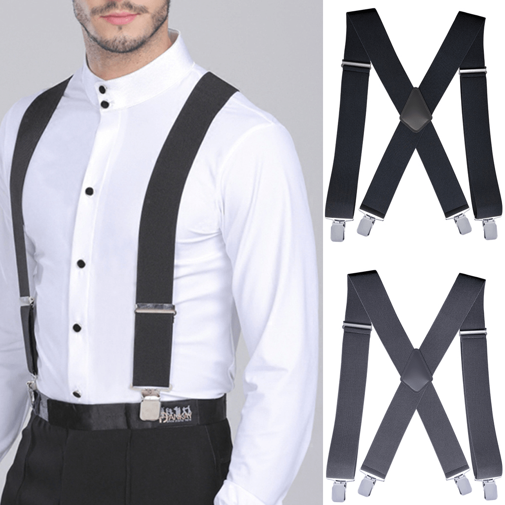 Men's Adjustable X-shape Elastic Suspenders Braces