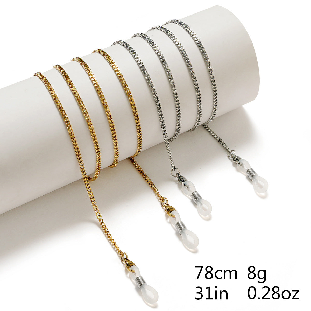 24K Vacuum Electroplated Glasses Chain Titanium Steel Glasses Halter
