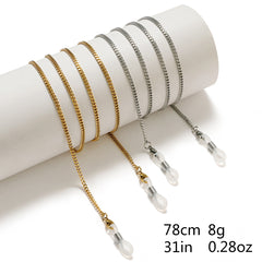 24K Vacuum Electroplated Glasses Chain Titanium Steel Glasses Halter