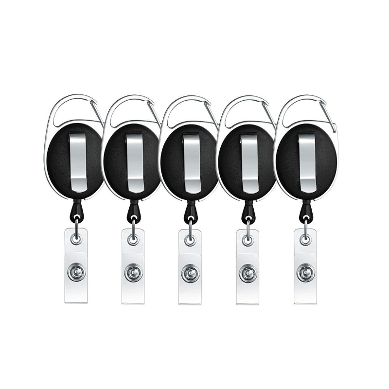 Nylon Drawstring Retractable Keychain ID Buckle