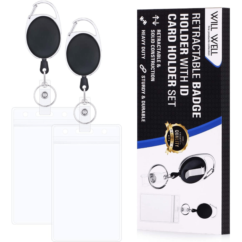 Nylon Drawstring Retractable Keychain ID Buckle