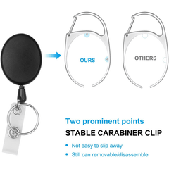 Nylon Drawstring Retractable Keychain ID Buckle