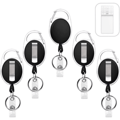 Nylon Drawstring Retractable Keychain ID Buckle