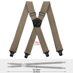 Airport Friendly Suspenders For Men 1.5 inch Wide X-back