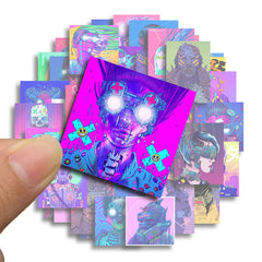 48pcs Cyberpunk Doodle Graffiti Stickers DIY Stationery Computer Stickers