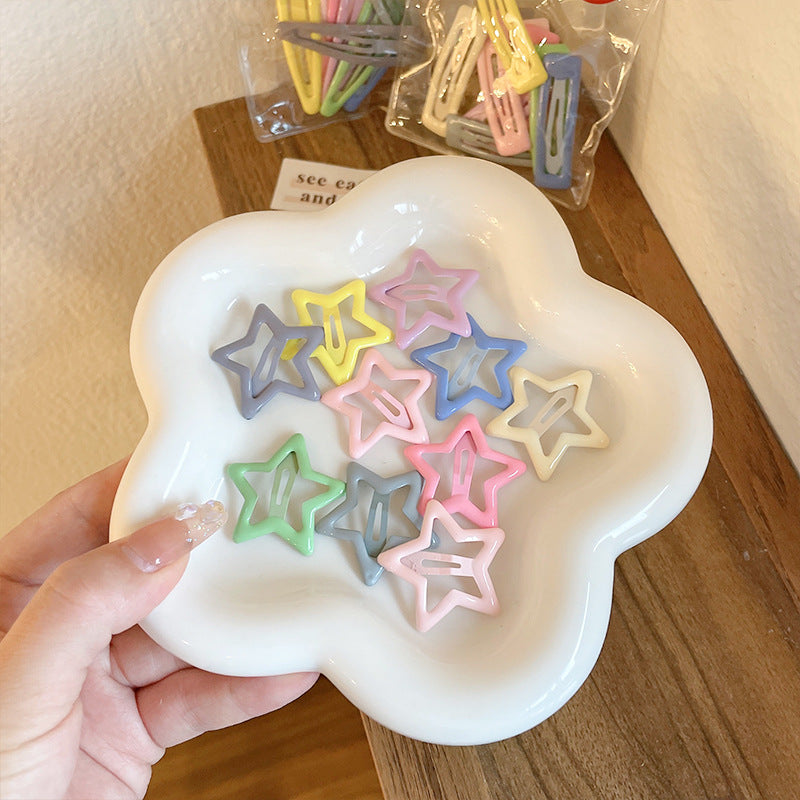 10pcs Star & Heart Hair Clips for Girls