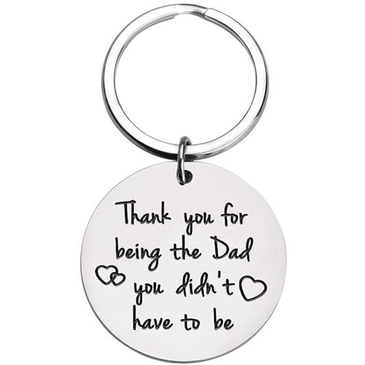 Stainless Steel Key Chain With Carved Pendant - Perfect Gift For Father's Day
