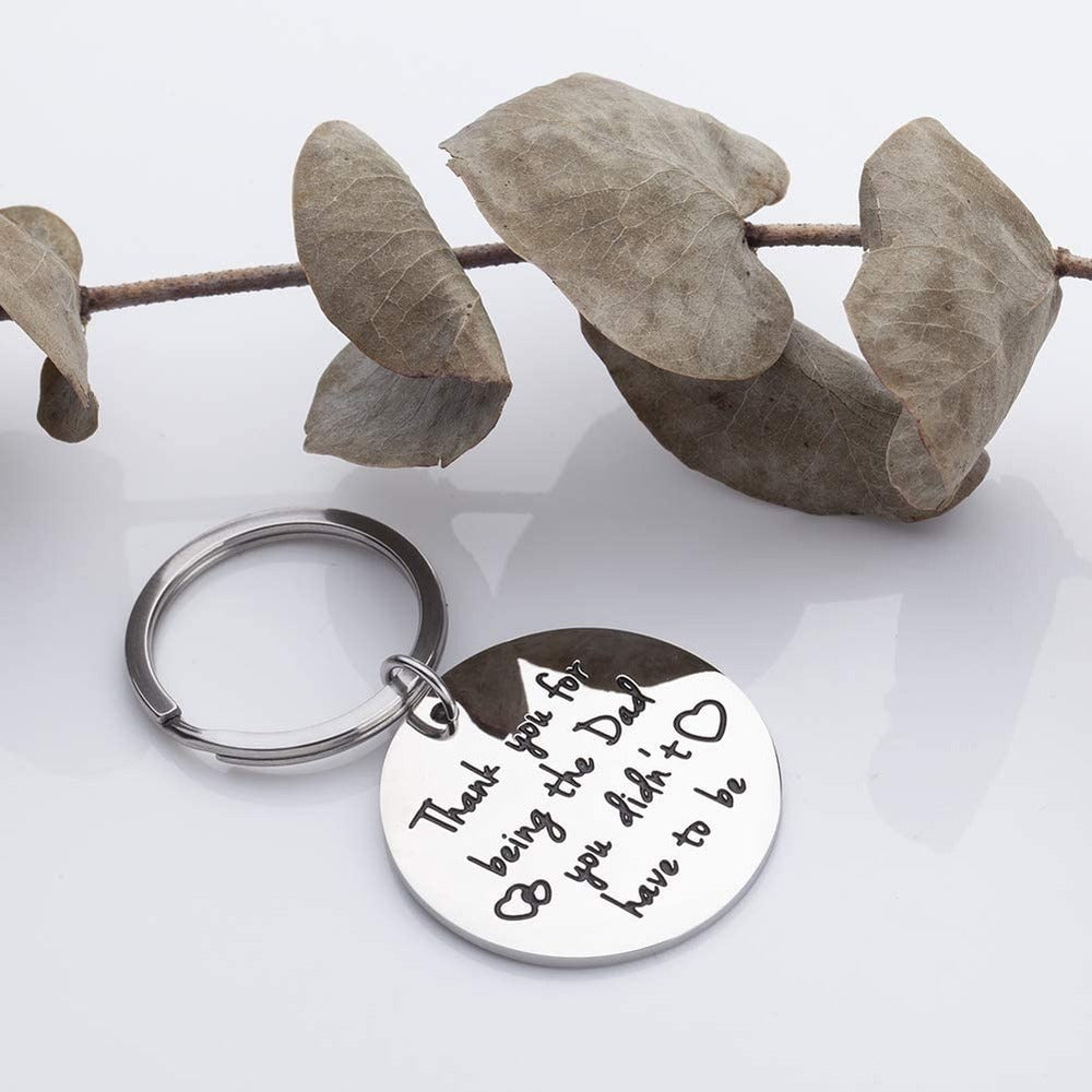 Stainless Steel Key Chain With Carved Pendant - Perfect Gift For Father's Day