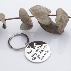 Stainless Steel Key Chain With Carved Pendant - Perfect Gift For Father's Day