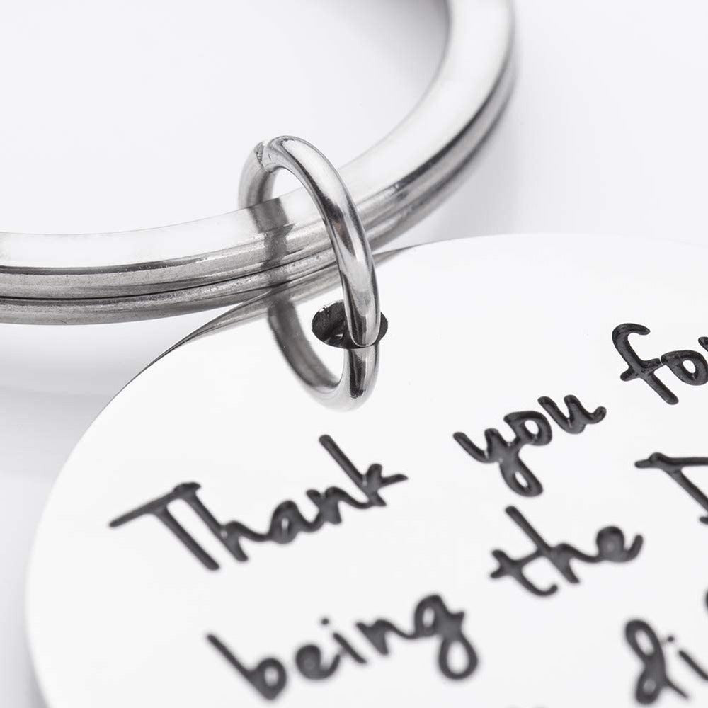 Stainless Steel Key Chain With Carved Pendant - Perfect Gift For Father's Day