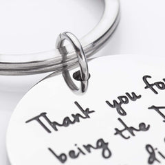 Stainless Steel Key Chain With Carved Pendant - Perfect Gift For Father's Day
