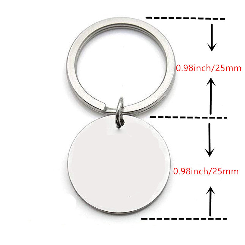 Stainless Steel Key Chain With Carved Pendant - Perfect Gift For Father's Day