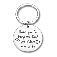 Stainless Steel Key Chain With Carved Pendant - Perfect Gift For Father's Day