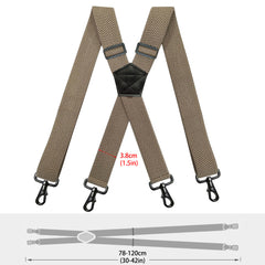 Men's Heavy Duty Suspenders 38" X-back Adjustable Elastic Braces