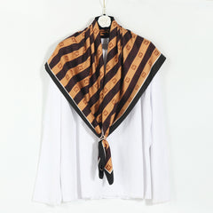 Vintage Printed Silk Square Scarf Breathable Turban Shawl