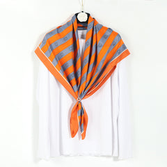 Vintage Printed Silk Square Scarf Breathable Turban Shawl