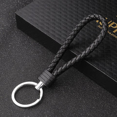 Men's Leather Rope Woven Keychain