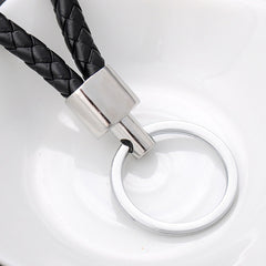 Men's Leather Rope Woven Keychain