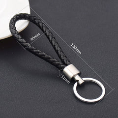 Men's Leather Rope Woven Keychain
